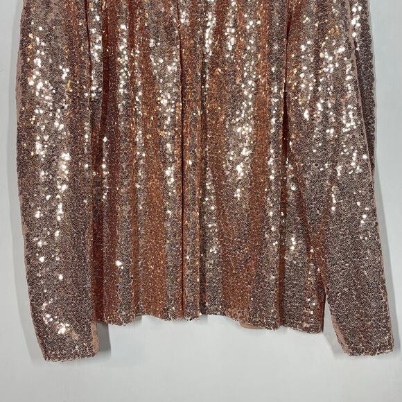NEW Eloquii Sequin Top Plus Size 20 Rose Gold Open Cowl Back Glimmer Night Out - Picture 7 of 11